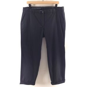 Talbots Womens Pants Relaxed Chino 12 Black Cotton Stretch Casual Workwear